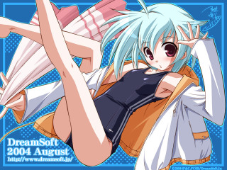 Blue haired woman anime rayonism - her stomach free wallpaper