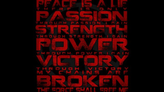 Red black poster with words - power free wallpaper