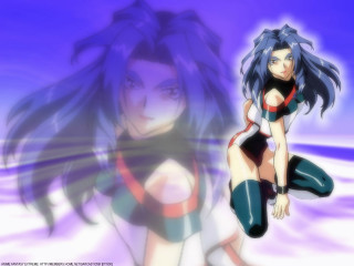 Woman bikini sitting purple background - anime visual free wallpaper for desktop