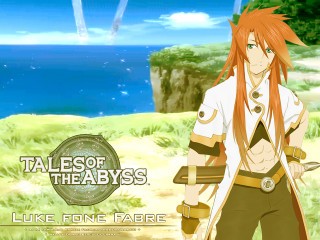Red haired man sword lake - official art free wallpaper for desktop