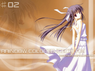 Girl dress longhair anime portrait - a brown background free wallpaper