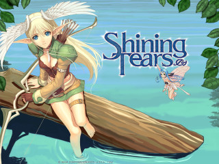 Shining tears girl log butterfly - above her head free wallpaper for desktop