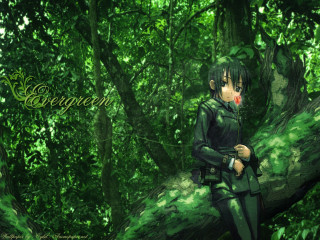 Green girl forest flower bamboo - a green outfit free wallpaper