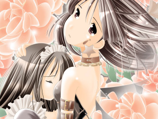 Anime girls flower wallpaper gothic - a couple of anime girls free wallpaper