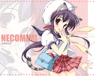 Necommi girl sailor outfit cat - her shoulder free wallpaper for desktop