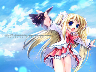 Anime girl blonde hair blue 7 - anime art style free wallpaper