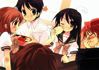 Group eating coffee anime shana - aya goda free wallpaper for desktop