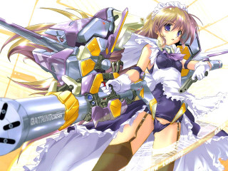 Woman dress gun mecha maid - a gun and a gun free wallpaper