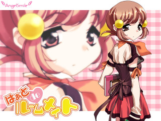 Girl bow yellowball pinkcheckered portrait - a yellow ball free wallpaper