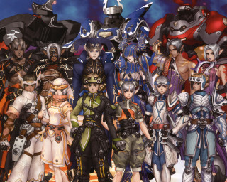 Anime group blue sky military - a group of anime characters free wallpaper