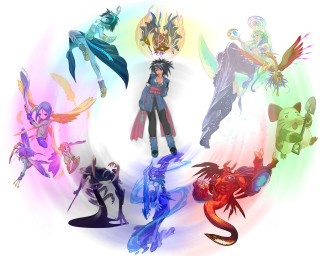 Anime group circle wings gloves - a circle together free wallpaper