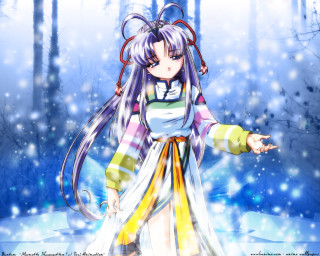 Woman long hair colorful outfit - free winter wallpaper