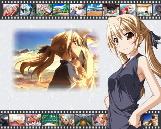Chizuko yoshida blonde ponytailed girl - anime visual free wallpaper
