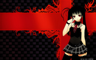 Girl black shirt red background - a red banner free wallpaper