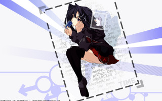 Woman black outfit cellphone laptop - line free wallpaper