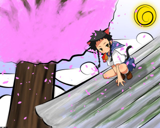 Cartoon man sitting tree branch - a cartoon of a man free wallpaper