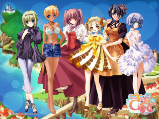 Anime girls bridge castle sky - a bridge over a river free wallpaper