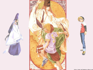 Anime couple pink background magical - mosaic free wallpaper for desktop