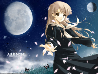 Girl black dress fullmoon anime - a black dress free wallpaper for desktop