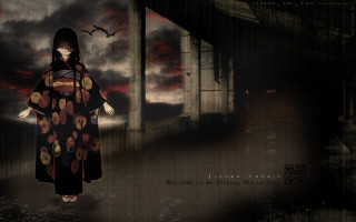 Woman kimono dark alley bird - a dark alley free wallpaper