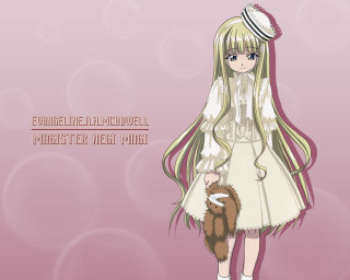 Girl cat white dress bubbles - bubble free wallpaper for desktop