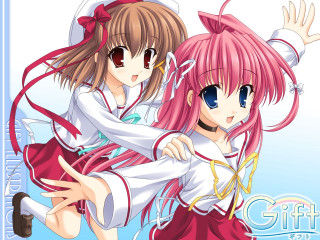 Pink haired anime girls hug - pink hair free wallpaper for desktop