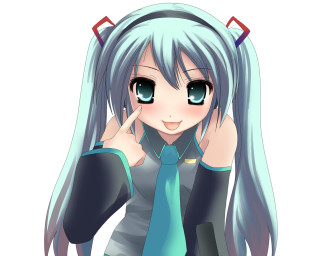 Anime girl blue hair tie - a blue tie free wallpaper