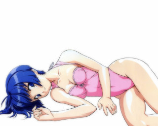 Pink bikini woman lying anime - a pink bikini free wallpaper