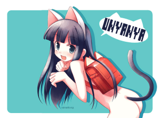 Cartoon cat back speech bubble - ayo free wallpaper for desktop