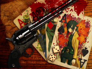 Gun dices playingcards blood scissors - card free wallpaper