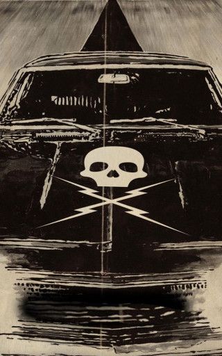 Black white car skull crossbones - free motorcycles wallpaper