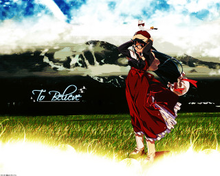 Woman red dress field clouds - ufotable free wallpaper for desktop