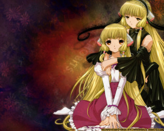 Anime sisters hugging blonde bangs - two anime character free wallpaper