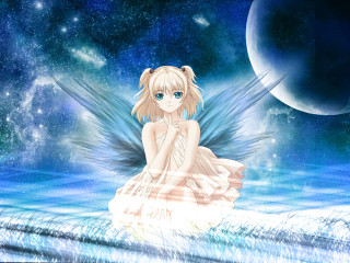 Fairy wave ocean moon stars - a fairy free wallpaper