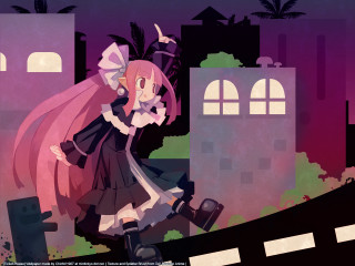 Cartoon gothic pixel pinkhair castle - the street free wallpaper