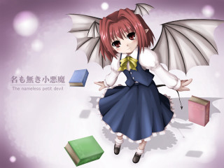 Demon girl red hair wings - evil free wallpaper