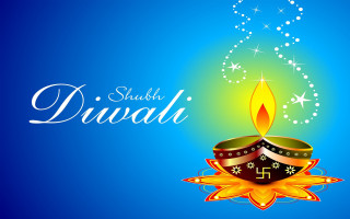 Colorful diwali lit candle blue - bapu free wallpaper for desktop