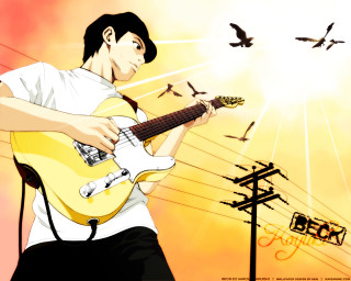 Man guitar sky birds telephone - a man playing free wallpaper