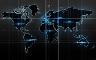 Blue black world map hologram 4 - white dot free wallpaper