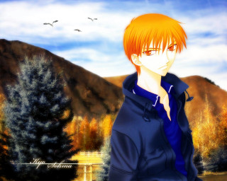 Orange hair man mountain sky - orange hair free wallpaper