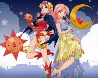Anime girls starry sky moon - a sky free wallpaper for desktop