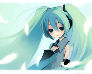 Anime girl blue hair black - a blue dress free wallpaper for desktop