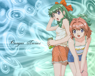 Green hair anime girls orange - a cup free wallpaper