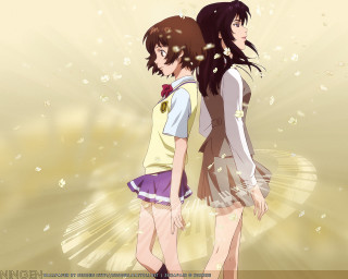 Anime girls bubbles stars beach - bubble free wallpaper for desktop