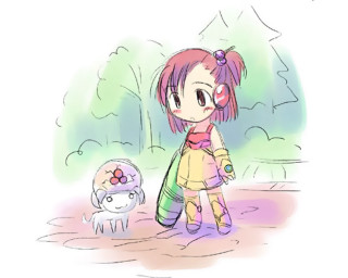 Girl ponytail purple hair sketch - a drawing of a girl free wallpaper