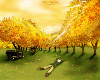 Autumn park fantastic realism storybook - the ground in a park free wallpaper