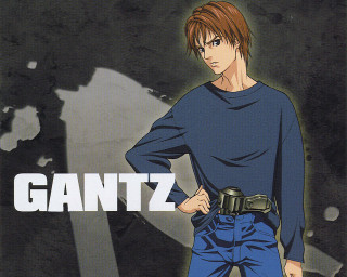 Gantz manga anime portrait blueclothing - a white text free wallpaper