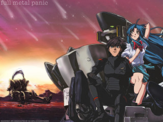 Anime motorcycle rain sunset robot - official art free wallpaper for desktop