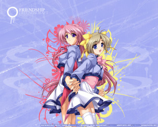 Anime pinkhair blueeyes holdinghands schooluniform - pink hair free wallpaper for desktop