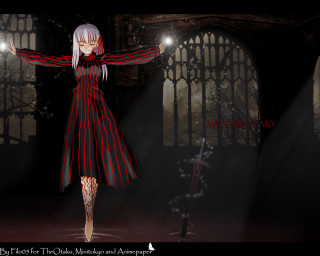 Gothic woman sword red black - dress free wallpaper for desktop